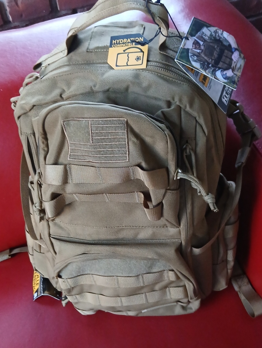Tactical Hydration-Compatible Backpack - Coyote Brown